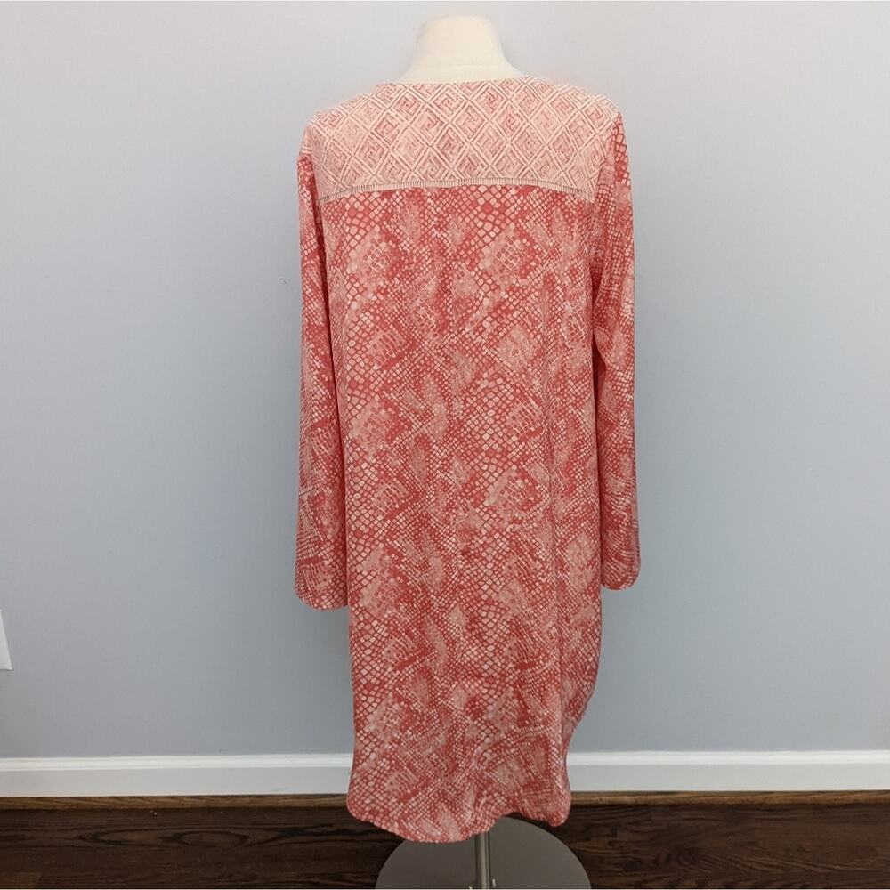 Women's Haute Hippie Tribe Light Coral Pink Python Dress Large Snake Longsleeve - Picture 4 of 9